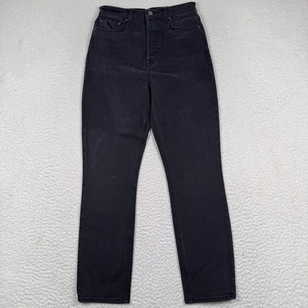 GRLFRND Jeans Size 27 Piper Super High Rise Stretch Slim Crop Button Fly‎ Black